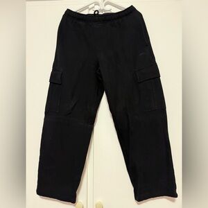 Aritzia Black Cozy Fleece Mega Cargo Sweatpant